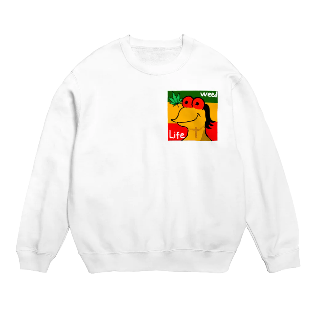 オーガニックやきうのWEEDお兄さん Crew Neck Sweatshirt