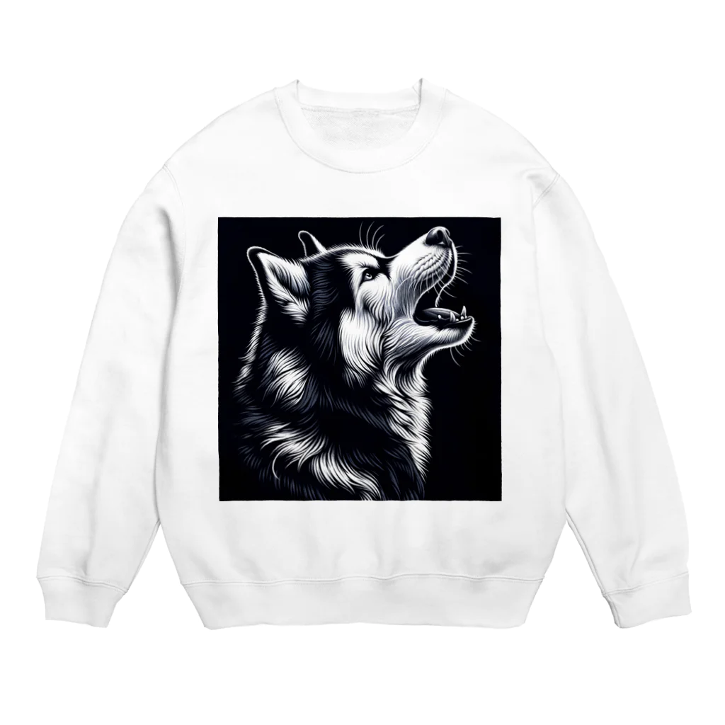 calcium369のシベリアン・ハスキー Crew Neck Sweatshirt