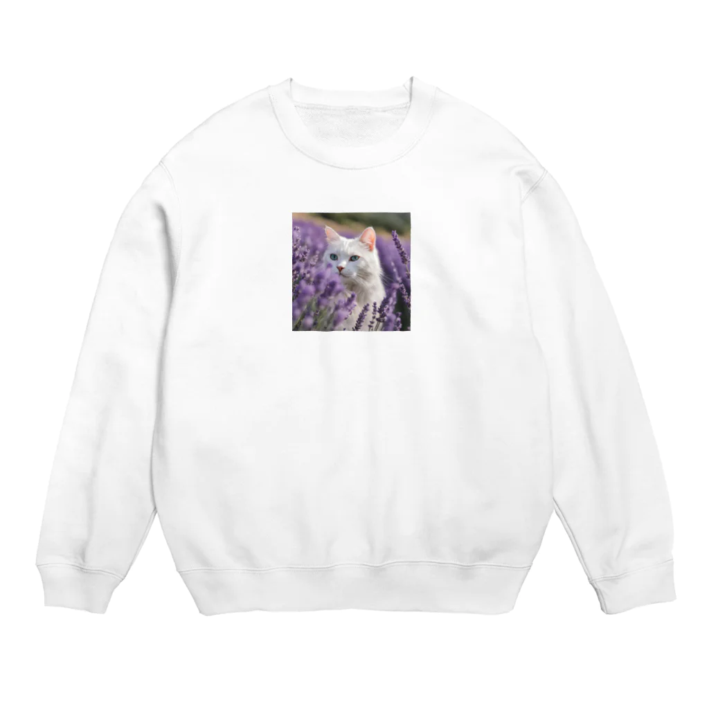 capcat1919のラベンダー猫 Crew Neck Sweatshirt