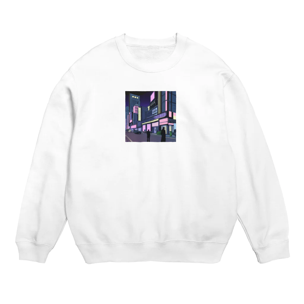 Chill_dreamのサイバーパンク風イラスト Crew Neck Sweatshirt