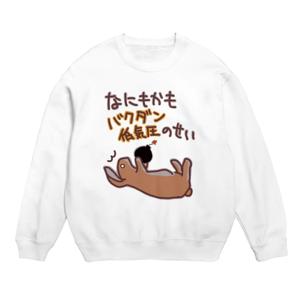 ミナミコアリクイ【のの】の爆弾低気圧！【うさぎ】 Crew Neck Sweatshirt