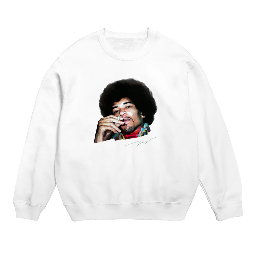 strat.Jay's shopのジミヘン ジミヘンドリックス Jimi Hendrix イラスト 絵 ロック ギター ギターリスト ブルース スウェット