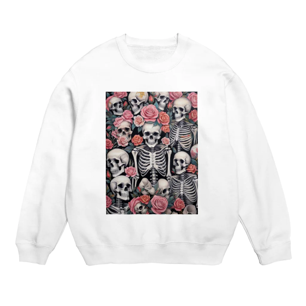 Skull sectionの薔薇とドクロ Crew Neck Sweatshirt