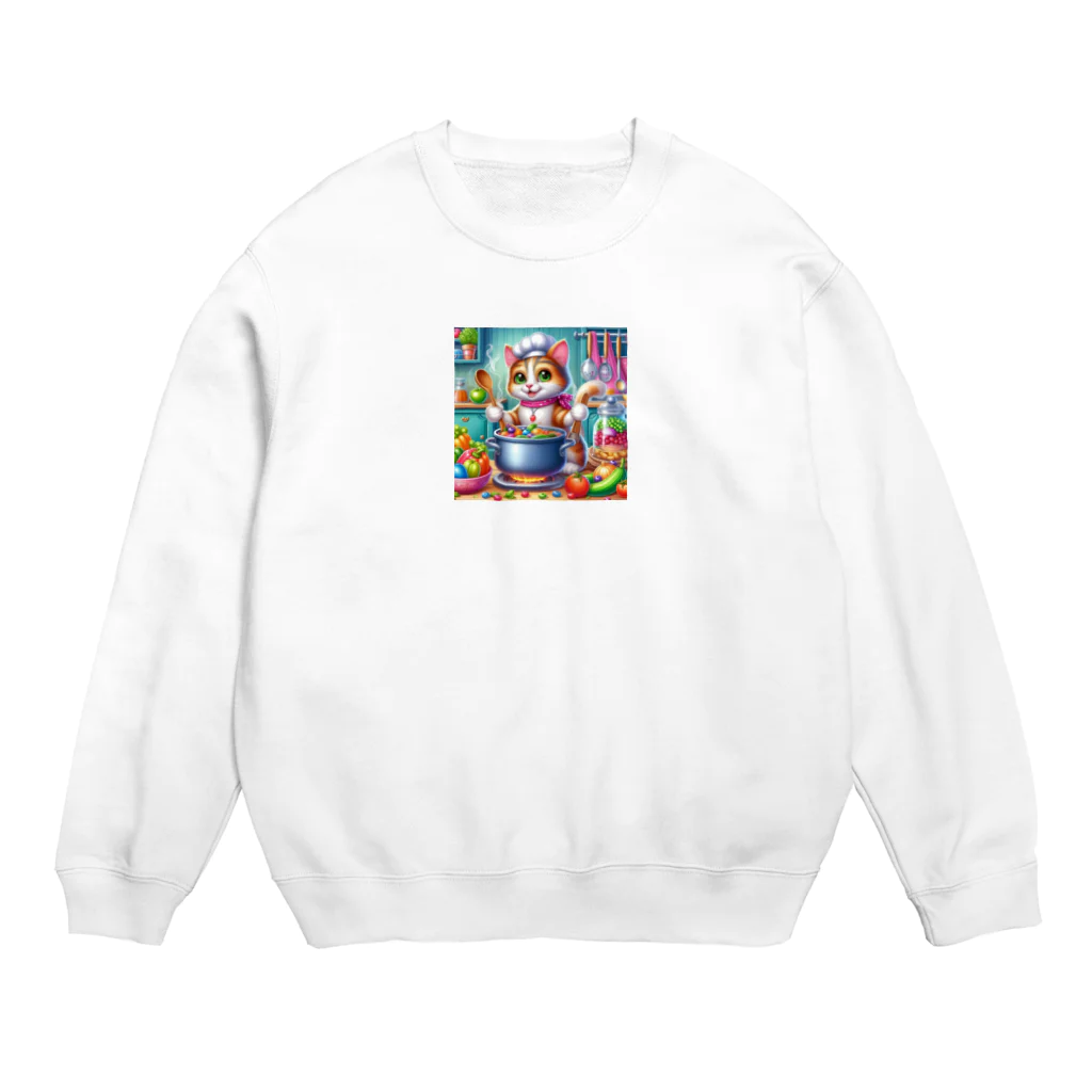 ニャーちゃんショップのクッキングキャット Crew Neck Sweatshirt