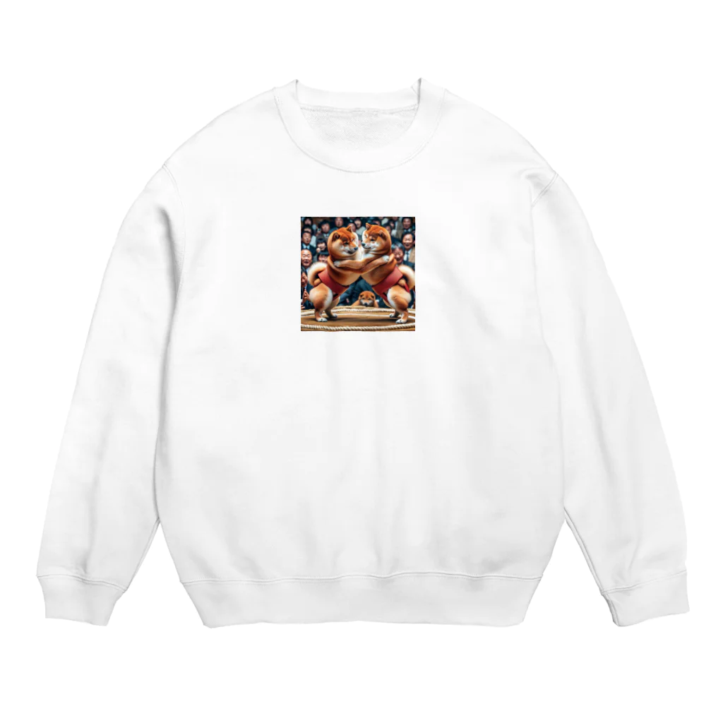 0416artの柴犬すもう Crew Neck Sweatshirt