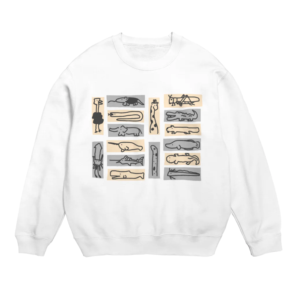 いきものや　のの（別館）のいきものたくさん縦は縦 Crew Neck Sweatshirt