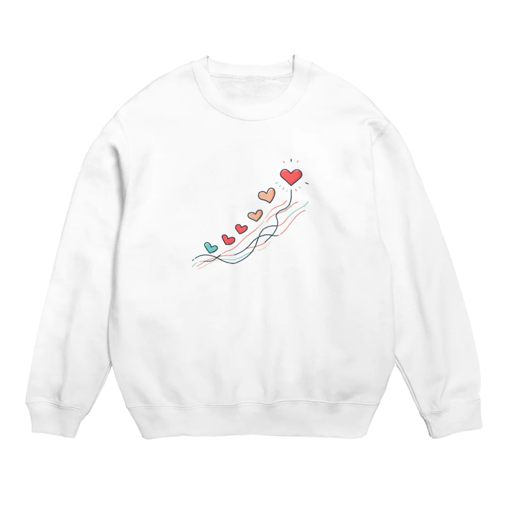 終わらない夢🌈の軽やかに舞うハート🩷 Crew Neck Sweatshirt