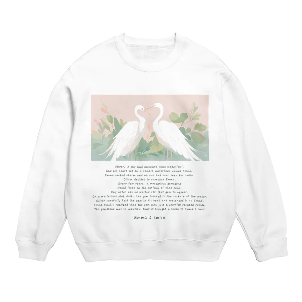 鳥救うSUZURIの『エマの笑顔』【寄付付き商品】 Crew Neck Sweatshirt