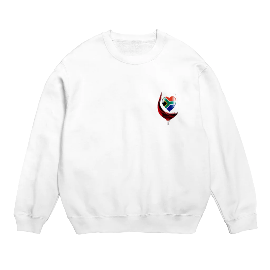 WINE 4 ALLの国旗とグラス：南アフリカ（衣類） Crew Neck Sweatshirt