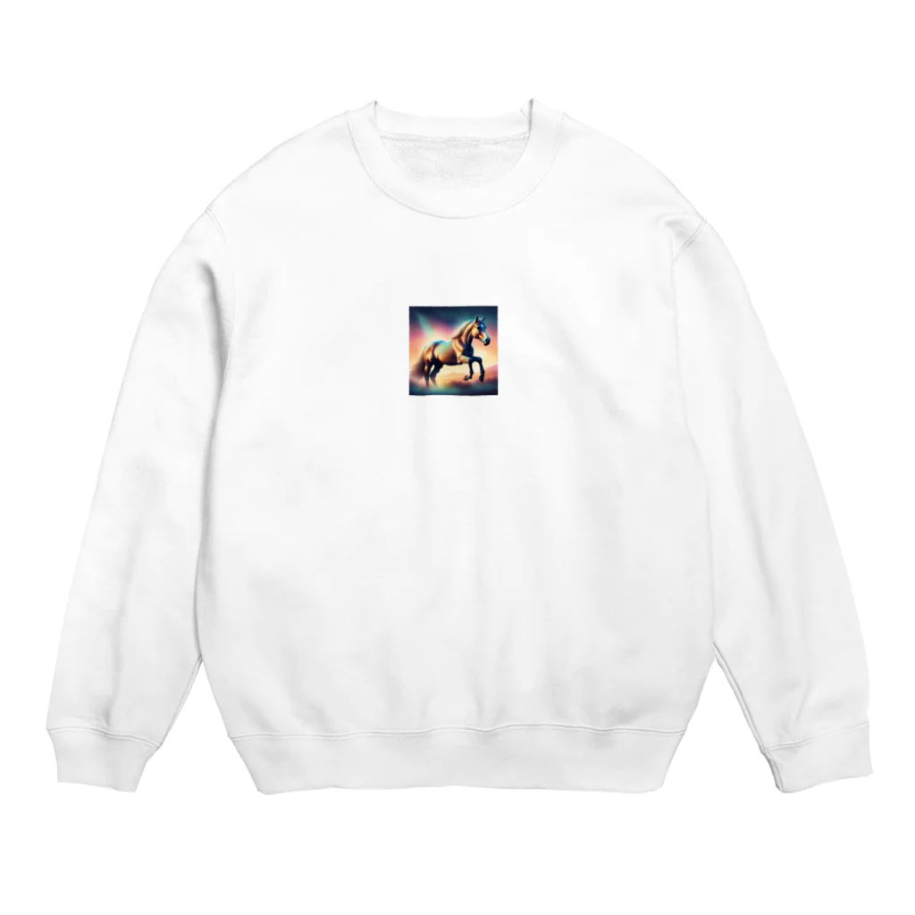 グローバル競馬の草原の魅力　馬 Crew Neck Sweatshirt