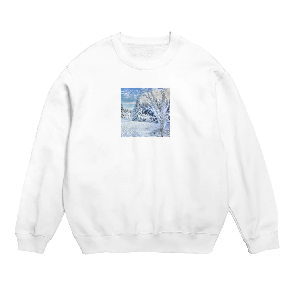 白銀屋の美しい冬の景色 Crew Neck Sweatshirt