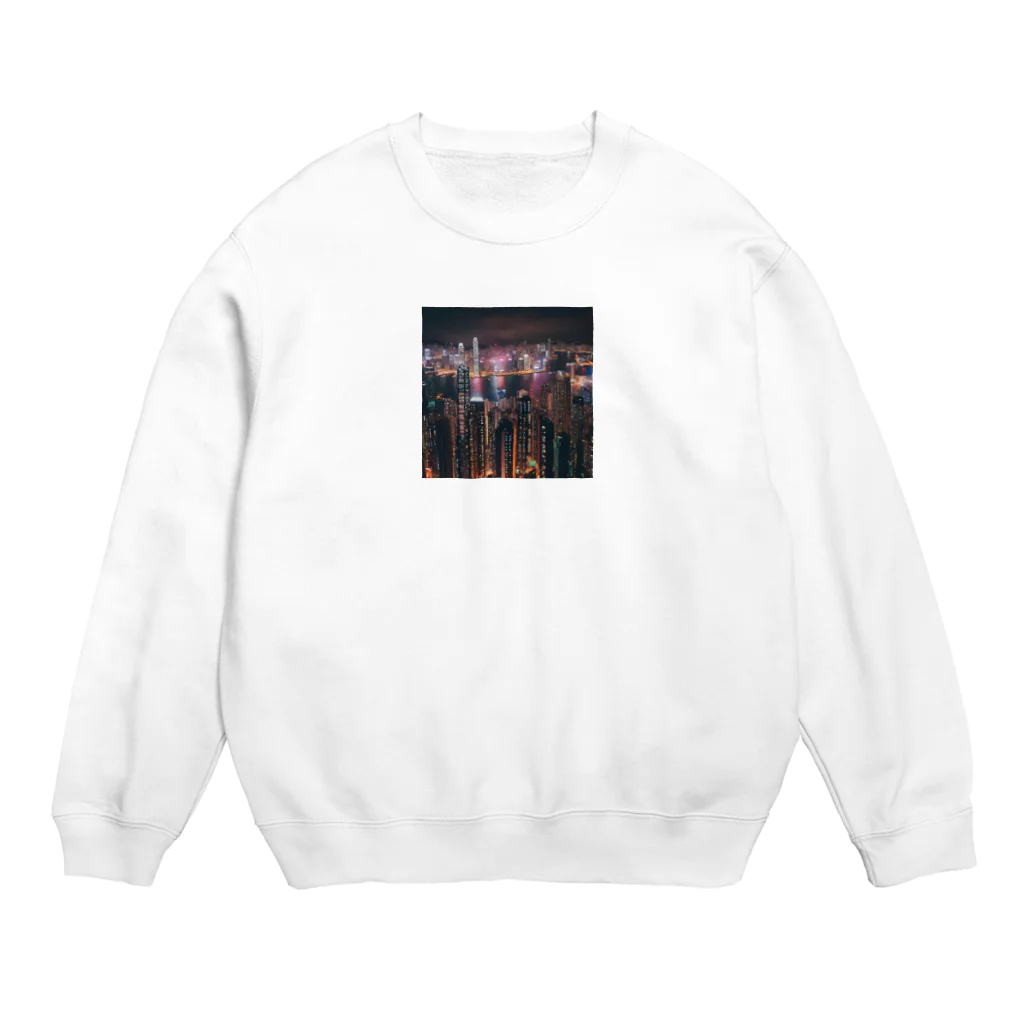 しゅ～とshopの香港の夜景グッズ Crew Neck Sweatshirt