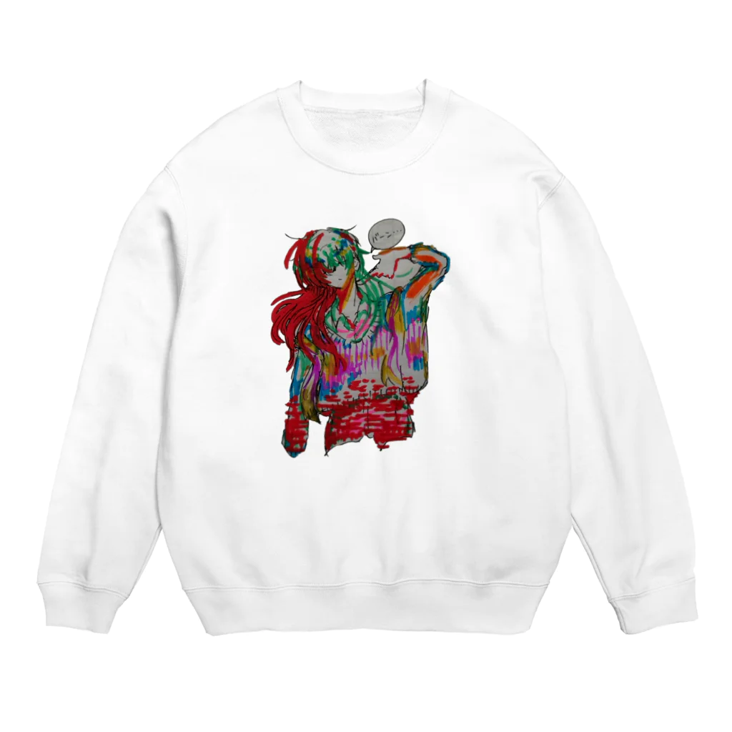 niboshiのロングヘアーの女の子 Crew Neck Sweatshirt