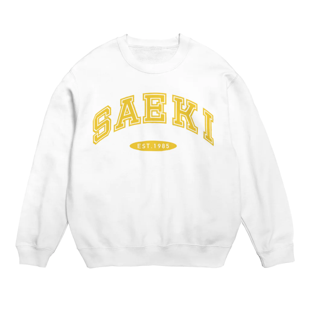 あにむず~Anim'z~@広島発けもの系VTuberの地方自治体 古着スウェット風　SAEKI イエロー Crew Neck Sweatshirt