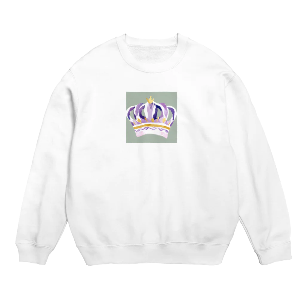 Kstyleの水彩画風王冠アート Crew Neck Sweatshirt