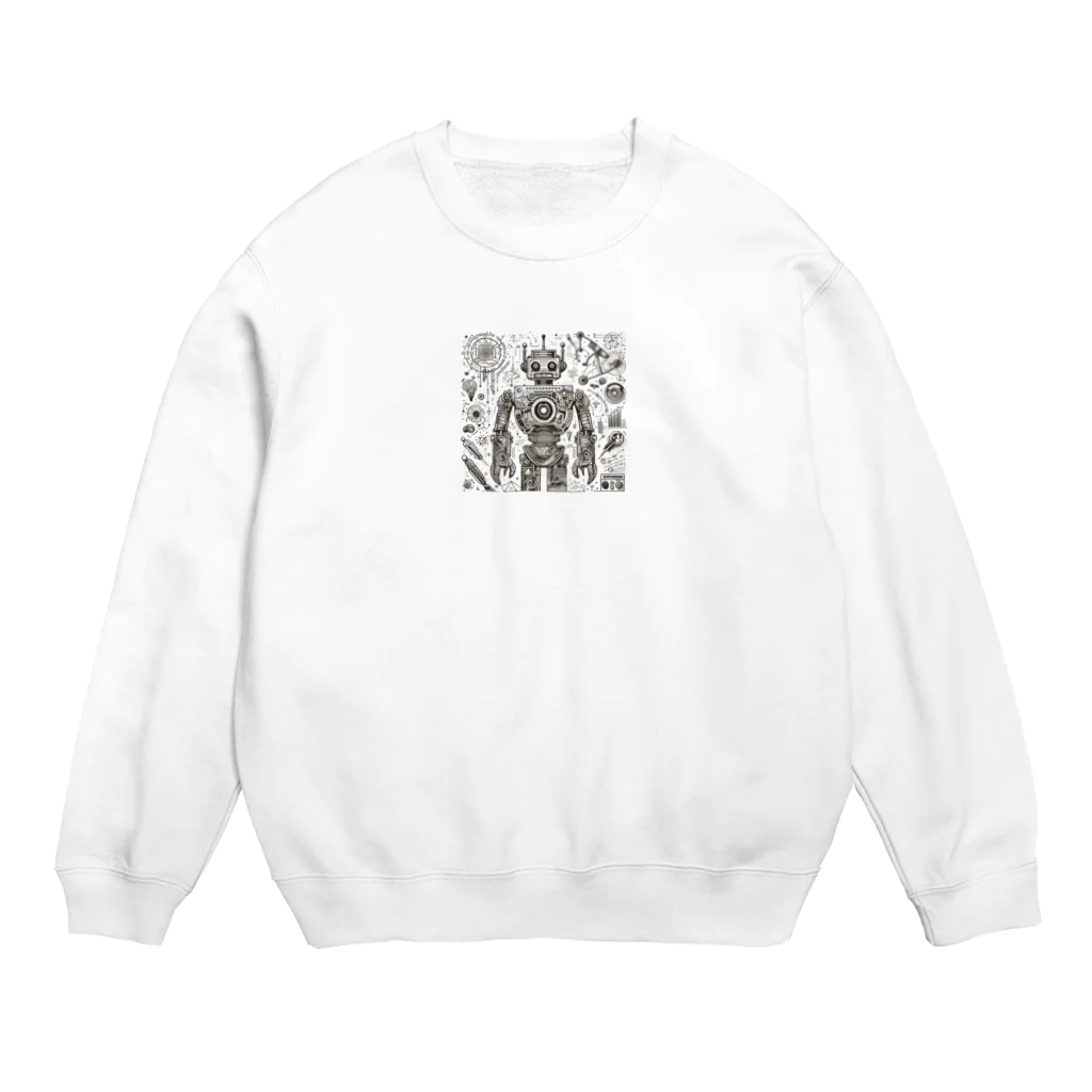 8ball.AI.artのロボット　基盤図 Crew Neck Sweatshirt