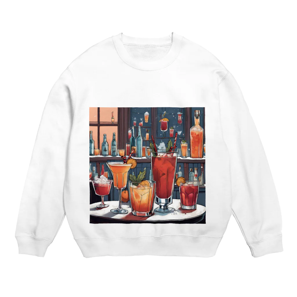 ReoReo-Artの冬のカクテルシリーズ Crew Neck Sweatshirt