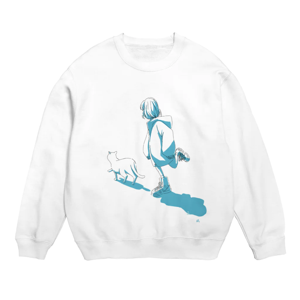 書肆うたかた　瀬戸かもめの猫を追う Crew Neck Sweatshirt