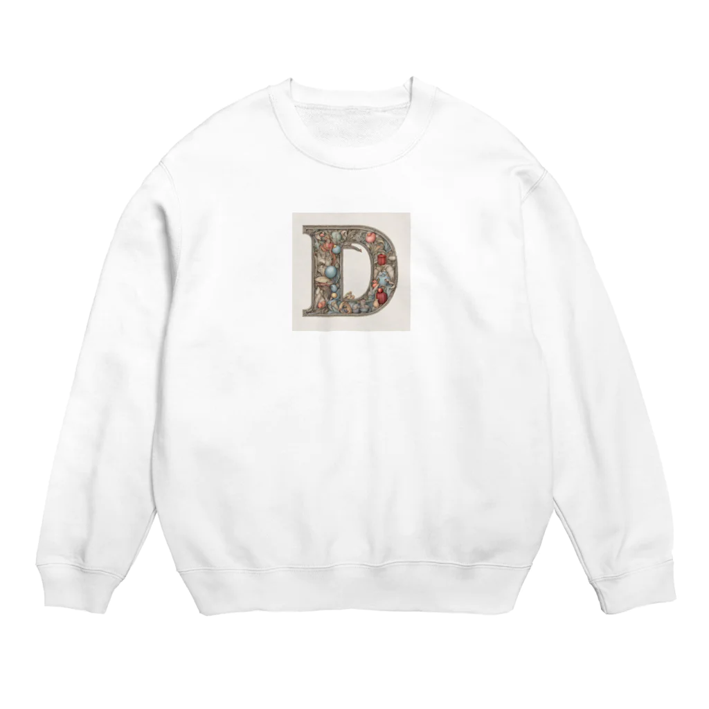 connectの幸運アルファベット　D Crew Neck Sweatshirt