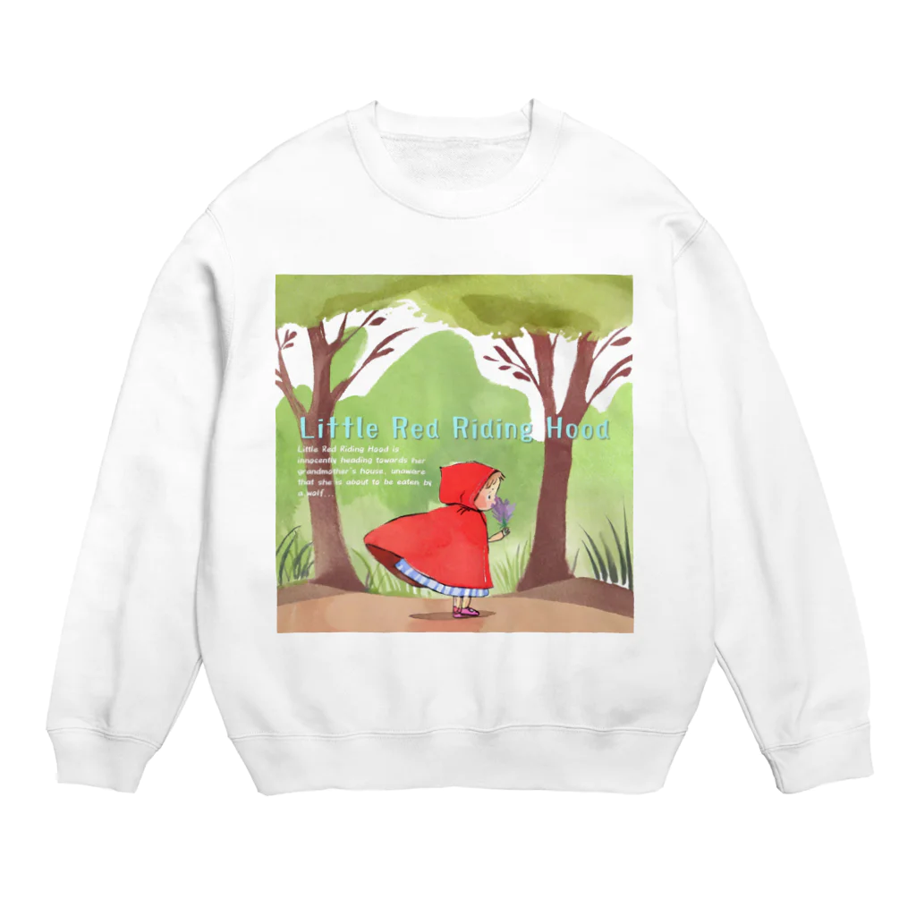 petitringo -プチリンゴ-のおばあさんのお家へ向かう赤ずきんちゃん Crew Neck Sweatshirt