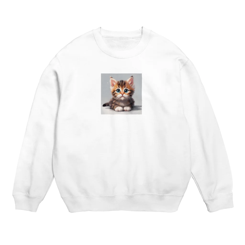 マロンの館の自分を見つめるニャンコ！ Crew Neck Sweatshirt