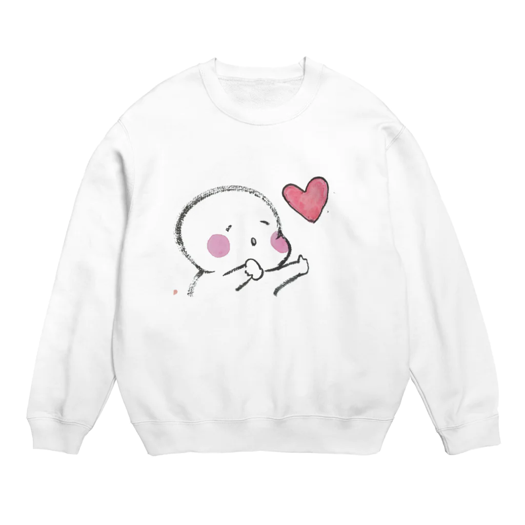 【筆柱】筆文字’st 玲花のまん丸まるちゃん投げキッス Crew Neck Sweatshirt