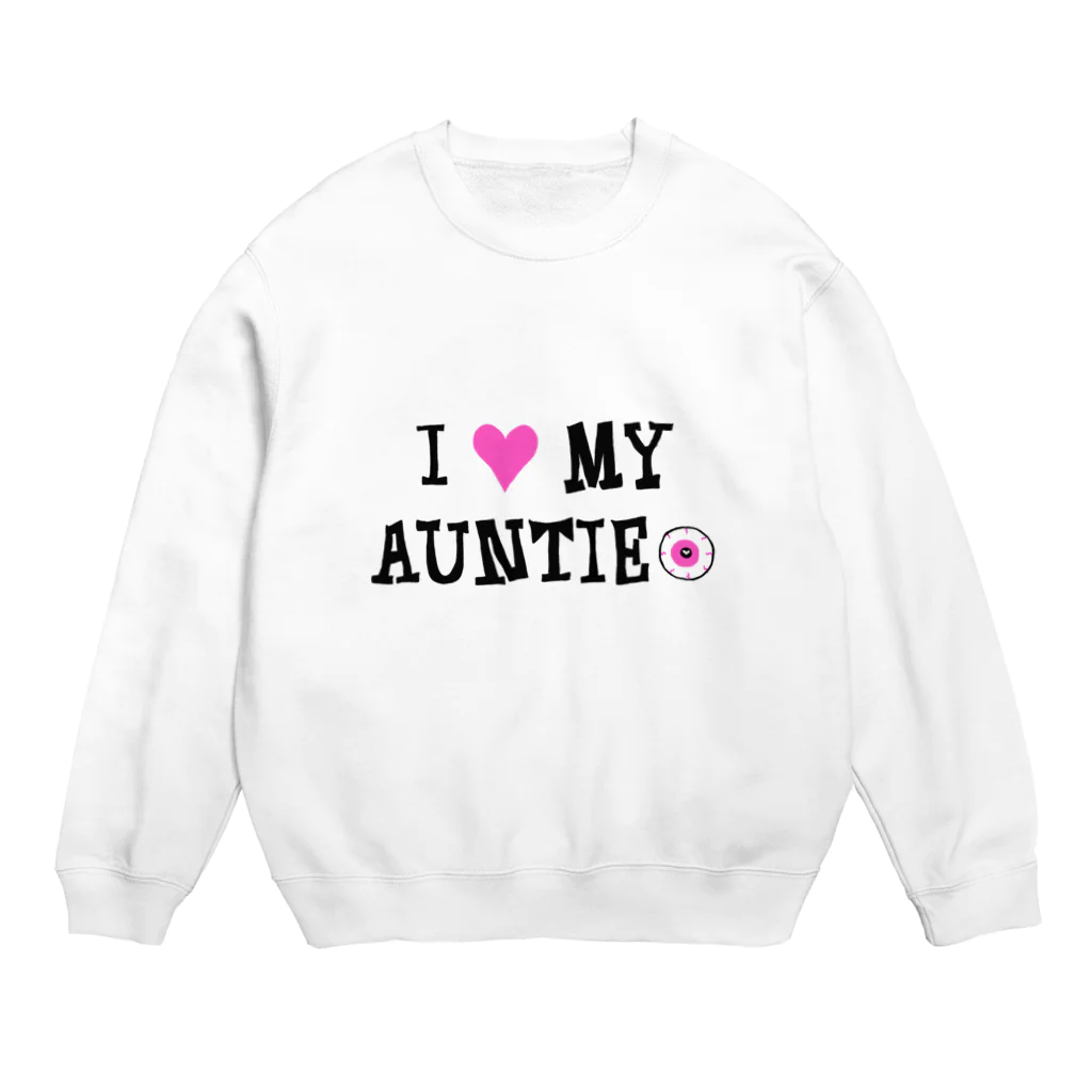 U缶の店のI love my auntie＝アイ ラブ オバ（伯母・伯母） Crew Neck Sweatshirt