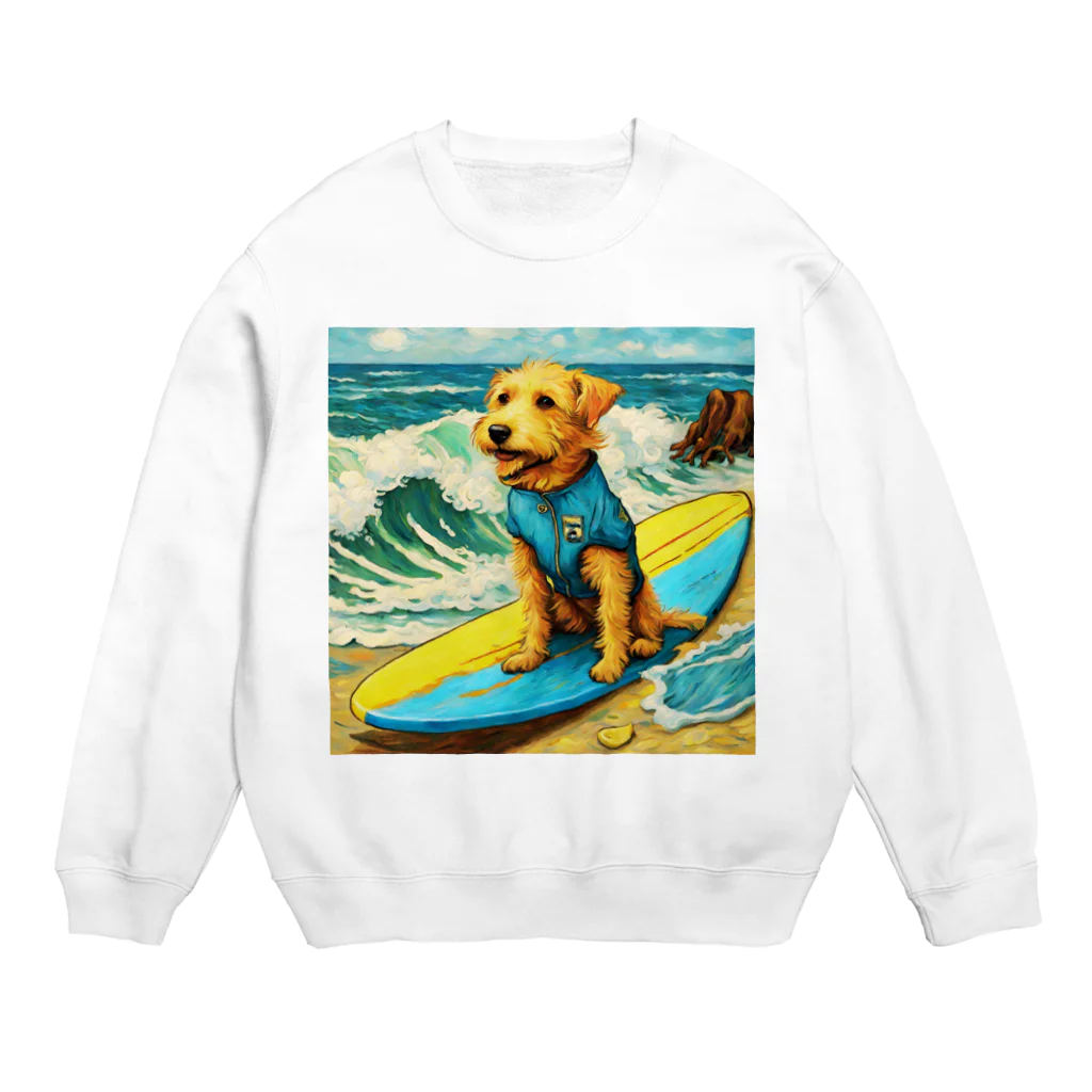 ハッピー・ディライト・ストアの波乗りDog Crew Neck Sweatshirt