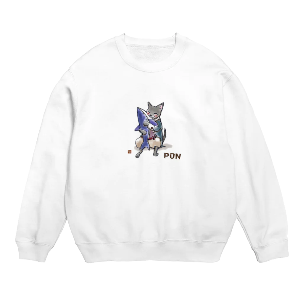 はなねこのサメPON Crew Neck Sweatshirt