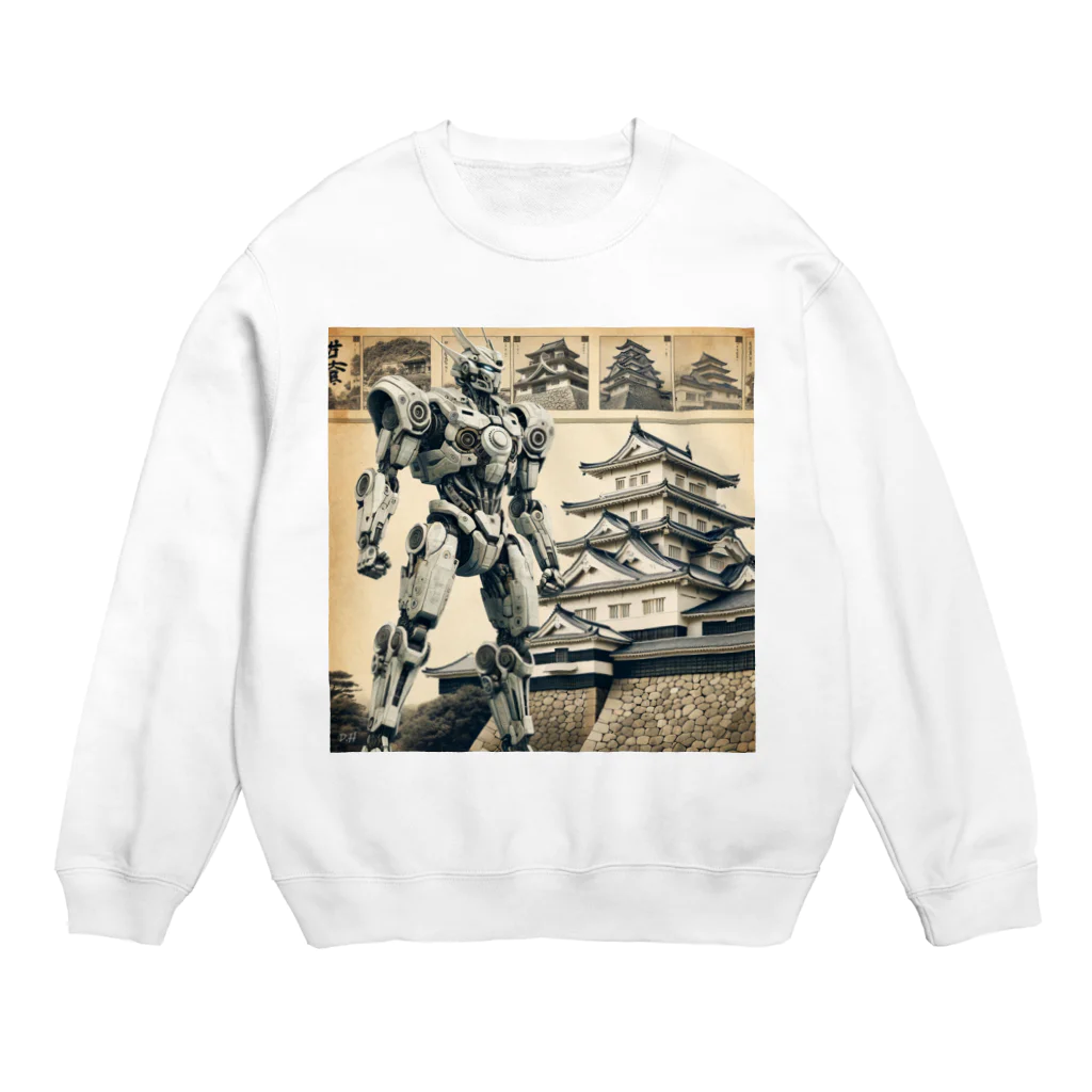 こまイヌ屋たちの彦根城ロボ Crew Neck Sweatshirt