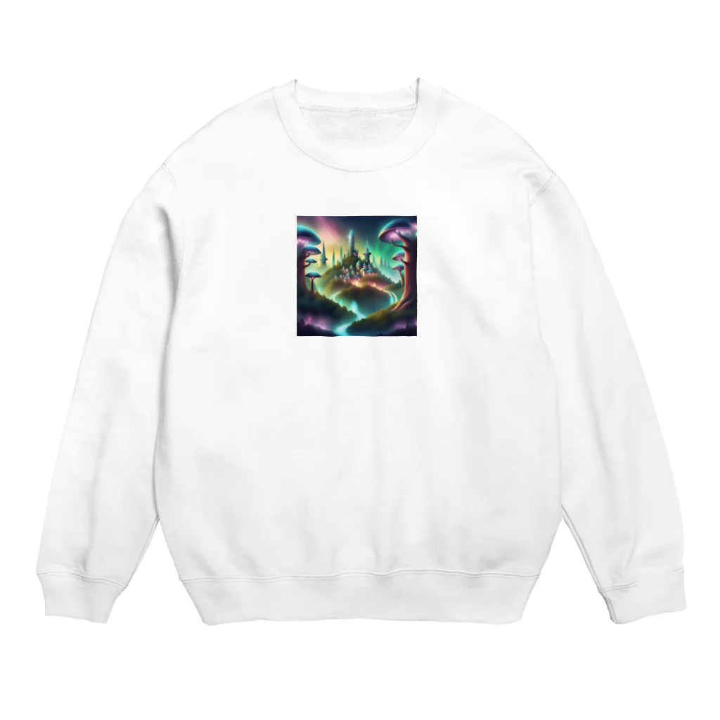 茉莉花の幻想的な魔法の国のお城 Crew Neck Sweatshirt