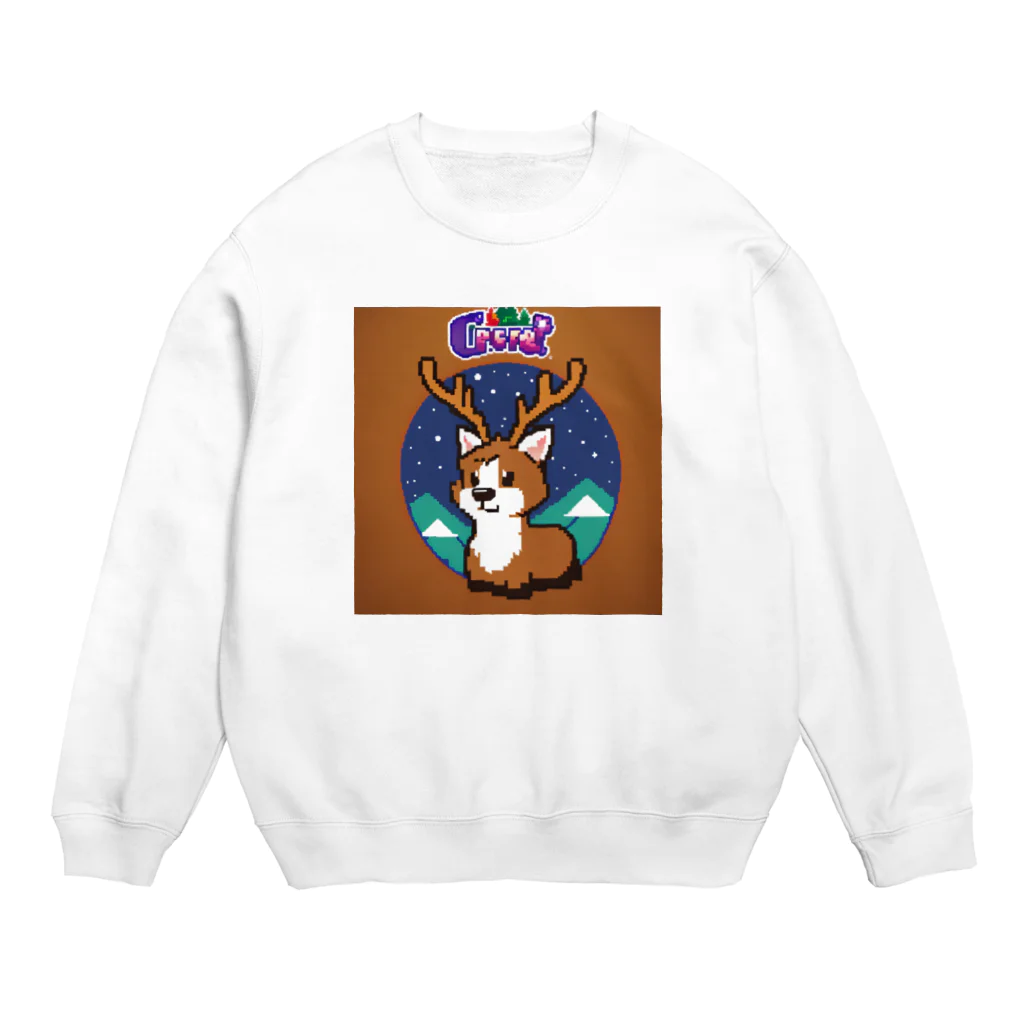 おしゃれなグッズ集のトナカイのドット絵　トナドット Crew Neck Sweatshirt