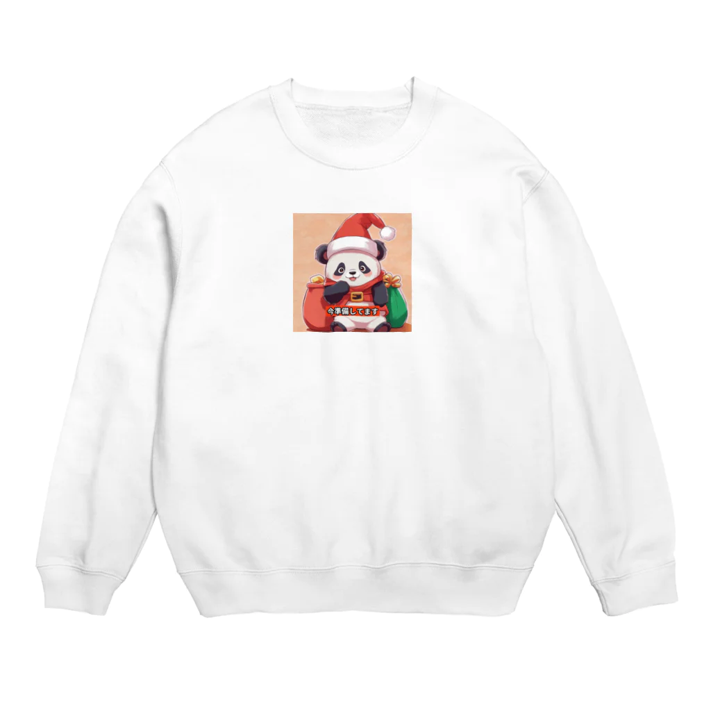 動物大好き＠たつまるの準備中パンダ Crew Neck Sweatshirt