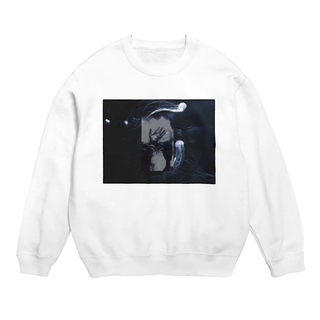 ソフトクリーム工場の波と水母 Crew Neck Sweatshirt