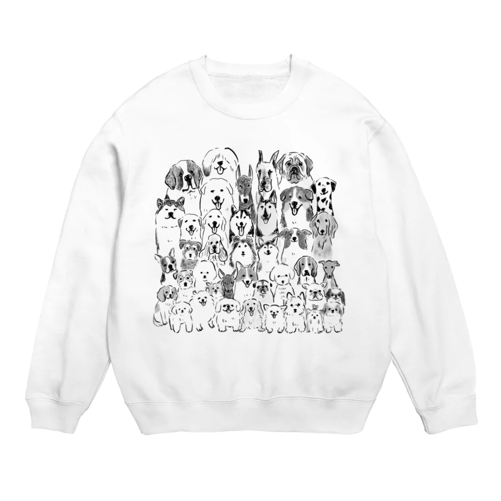 ぺろぺろぺろぺろ【せいこせんせい】のわんちゃん大集合　犬【せいこせんせい】 Crew Neck Sweatshirt