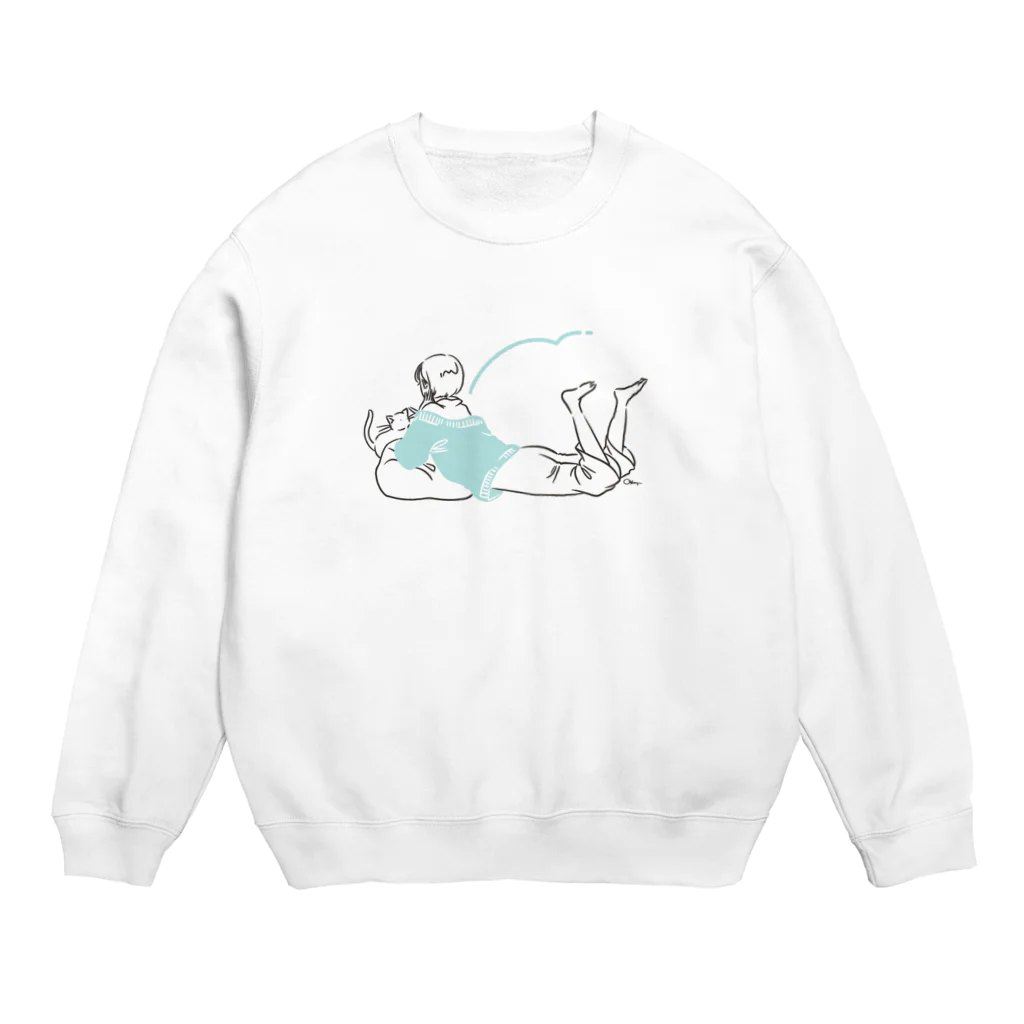 おかゆ・ニーナのねこちゃんとくつろぎタイム Crew Neck Sweatshirt