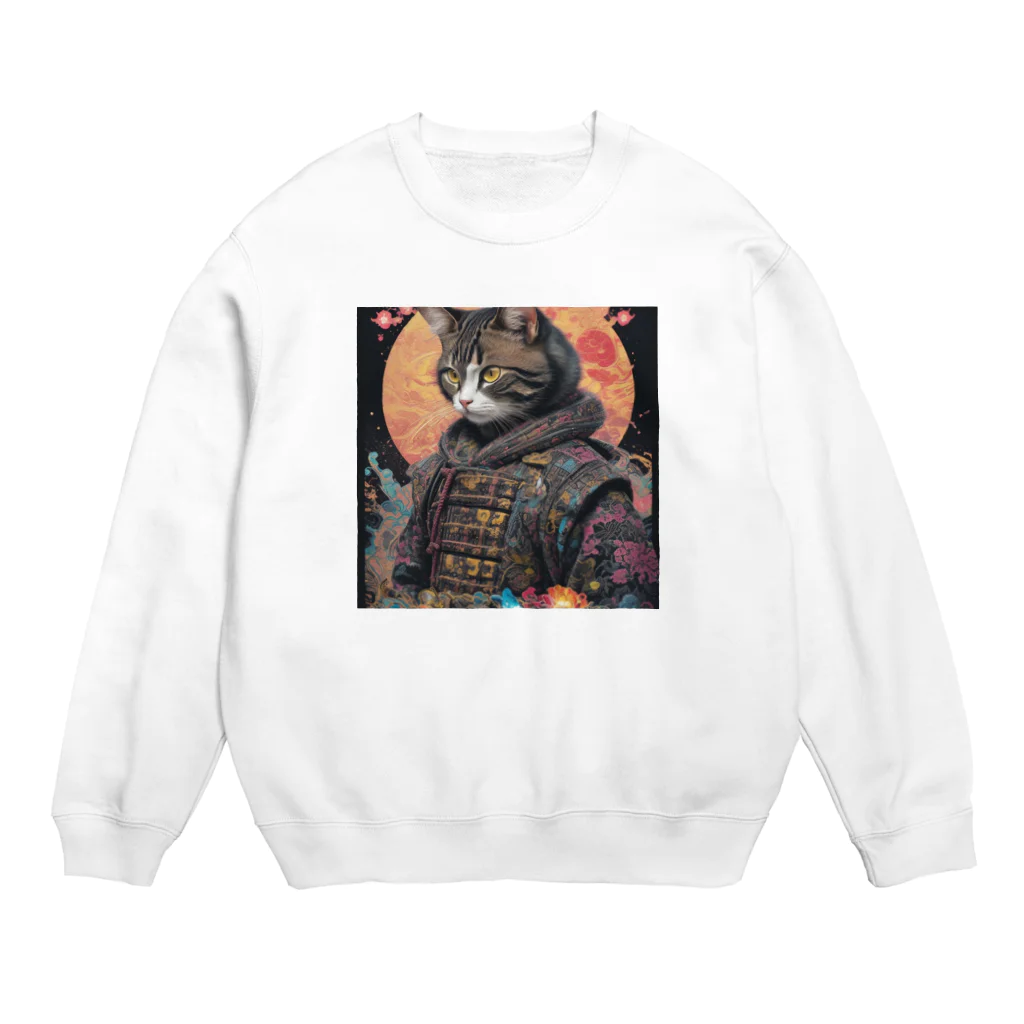 ZZRR12の「猫神極の煌めき：最強の猫武神の輝き」 Crew Neck Sweatshirt