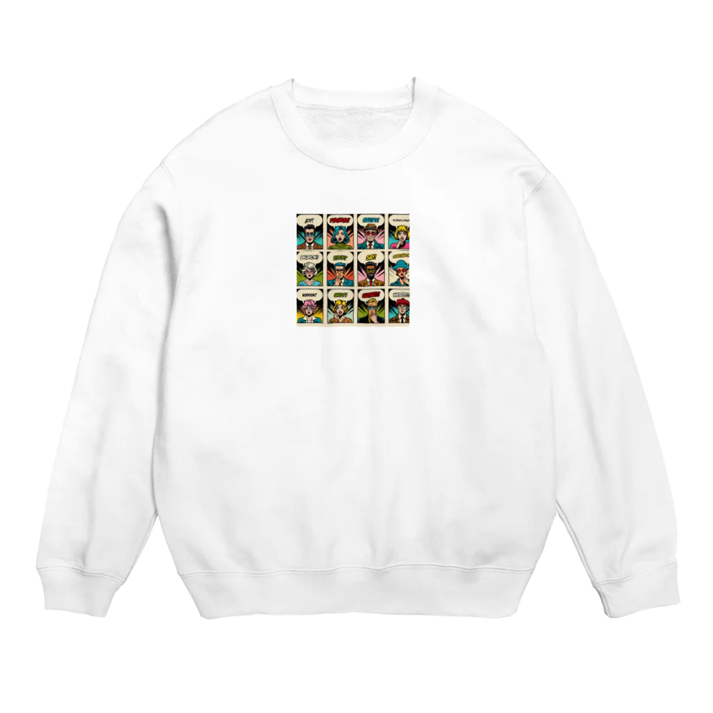 minishokoのアメコミ風コラージュ Crew Neck Sweatshirt