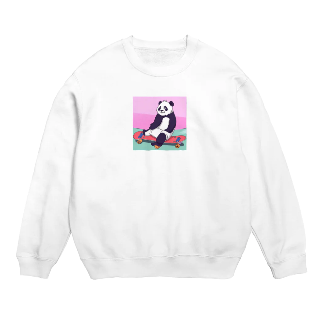 yacco-のお店のある日のぱんだ Crew Neck Sweatshirt