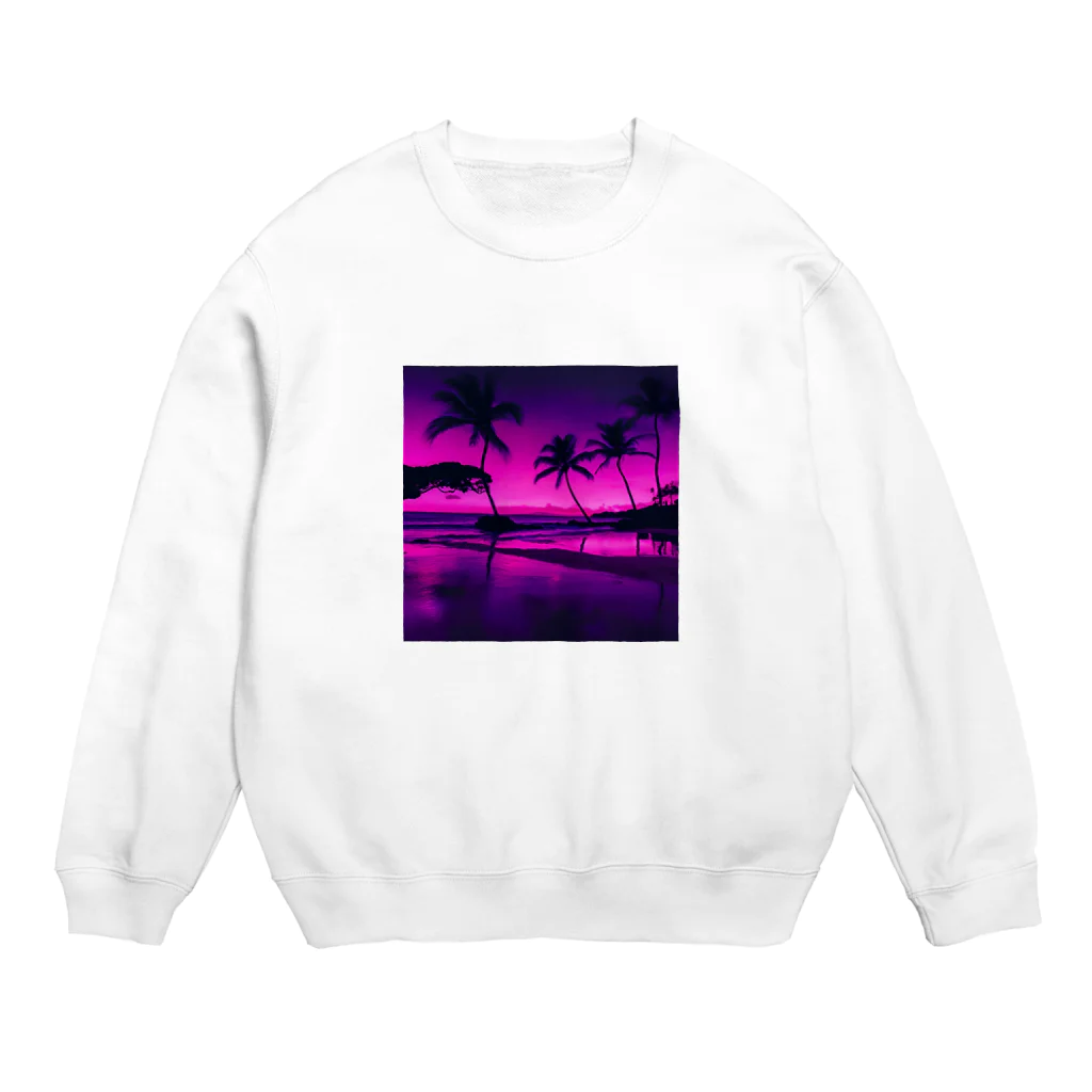 ramshopの夕暮れのロマンチックハワイ Crew Neck Sweatshirt