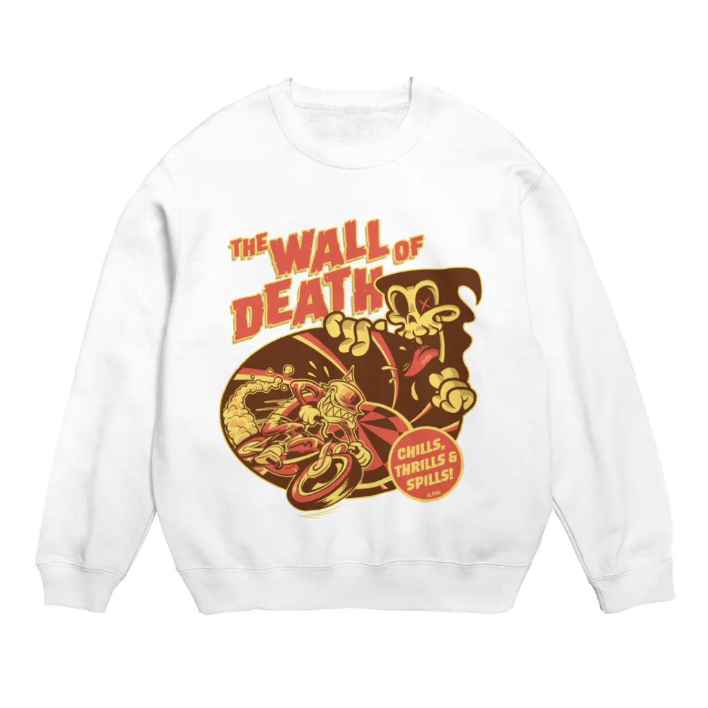 El Pinoのthe Wall of Death : Brown / Orange  Crew Neck Sweatshirt