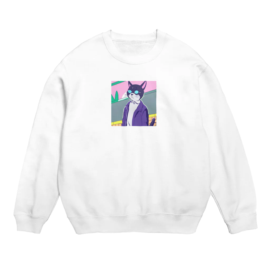 ブギーズのヌコ博士 Crew Neck Sweatshirt