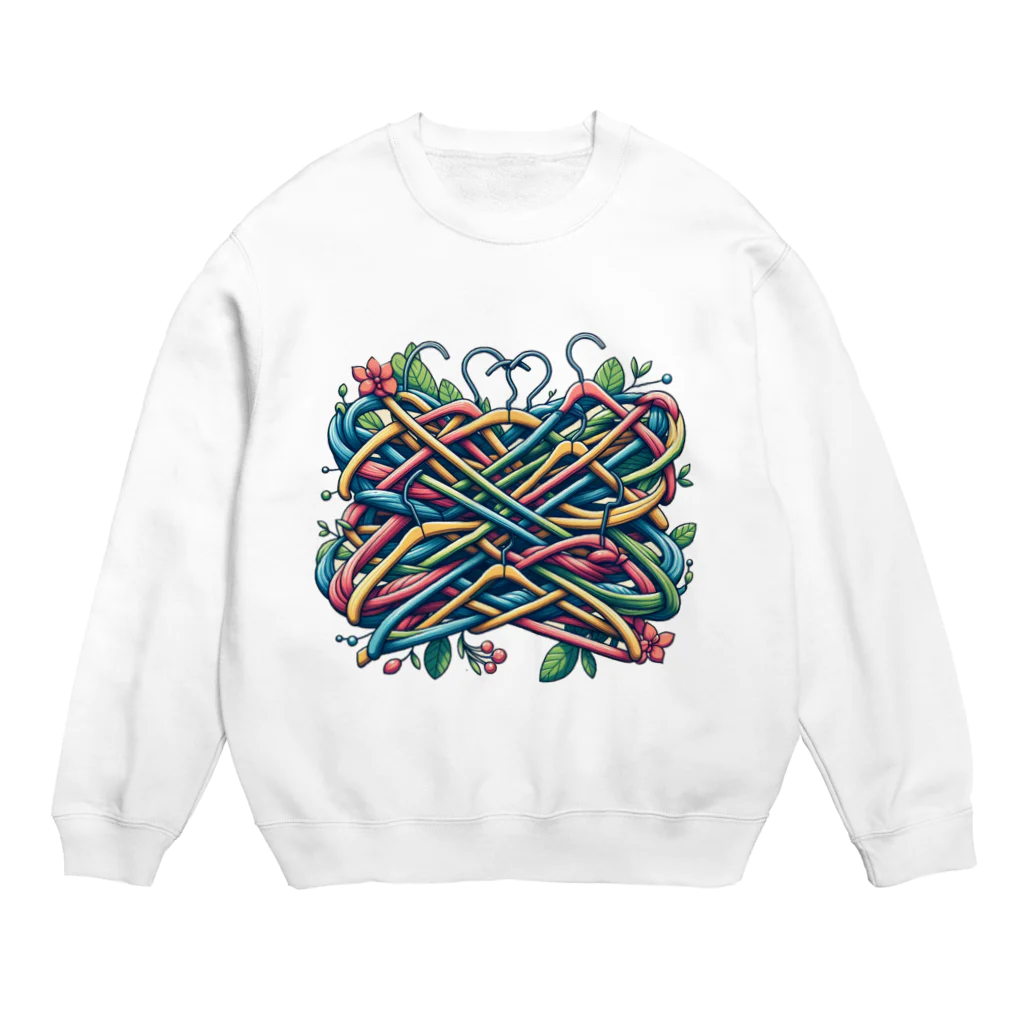 姫とすずり。のハンガー絡め Crew Neck Sweatshirt