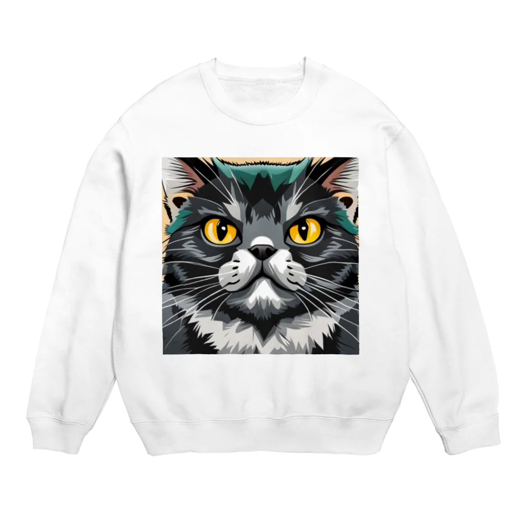 iyashi₋creatersのイケてる猫 Crew Neck Sweatshirt