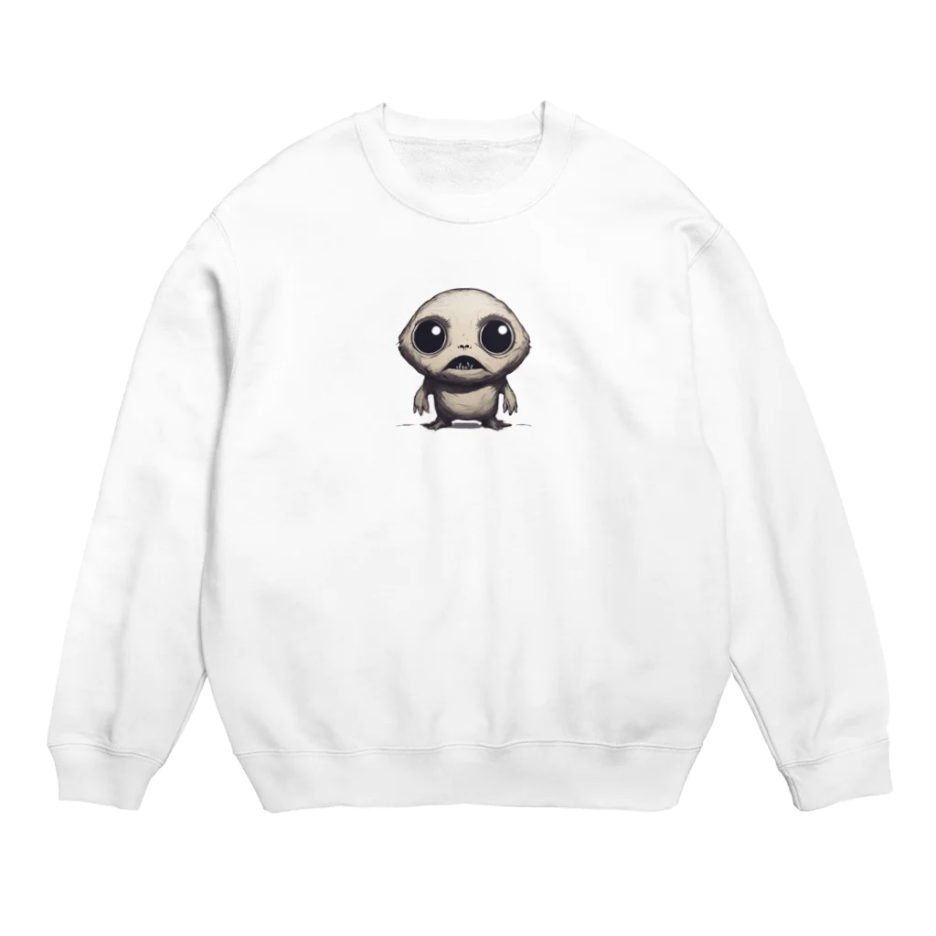 かわいい女の子とシュールな絵の擬態キノコ Crew Neck Sweatshirt