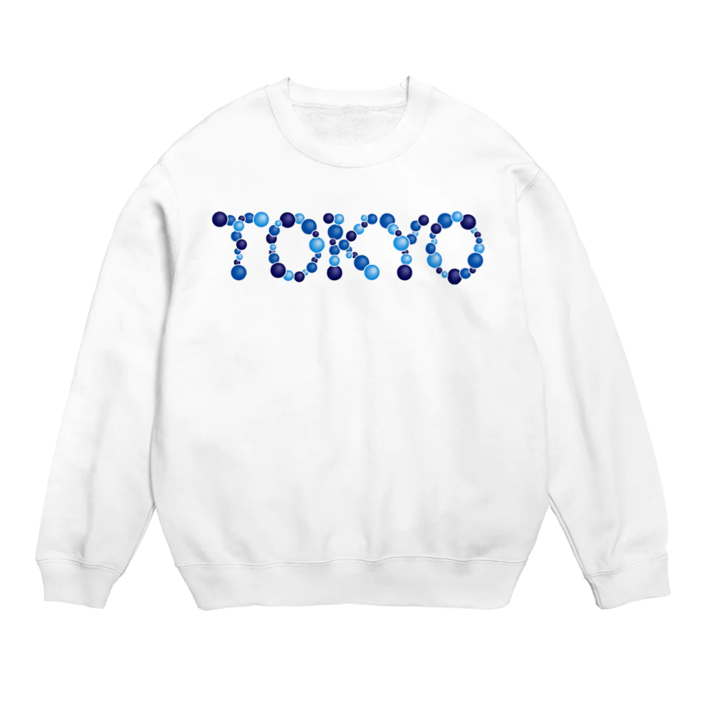 junichi-goodsのバルーン文字「TOKYO」（青色系） Crew Neck Sweatshirt
