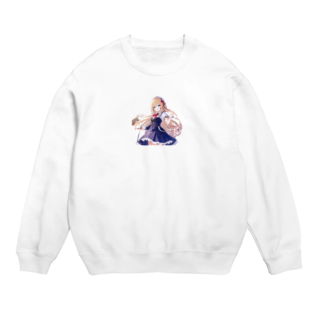 かわいい女の子とシュールな絵のアリスマーガレットちゃん Crew Neck Sweatshirt