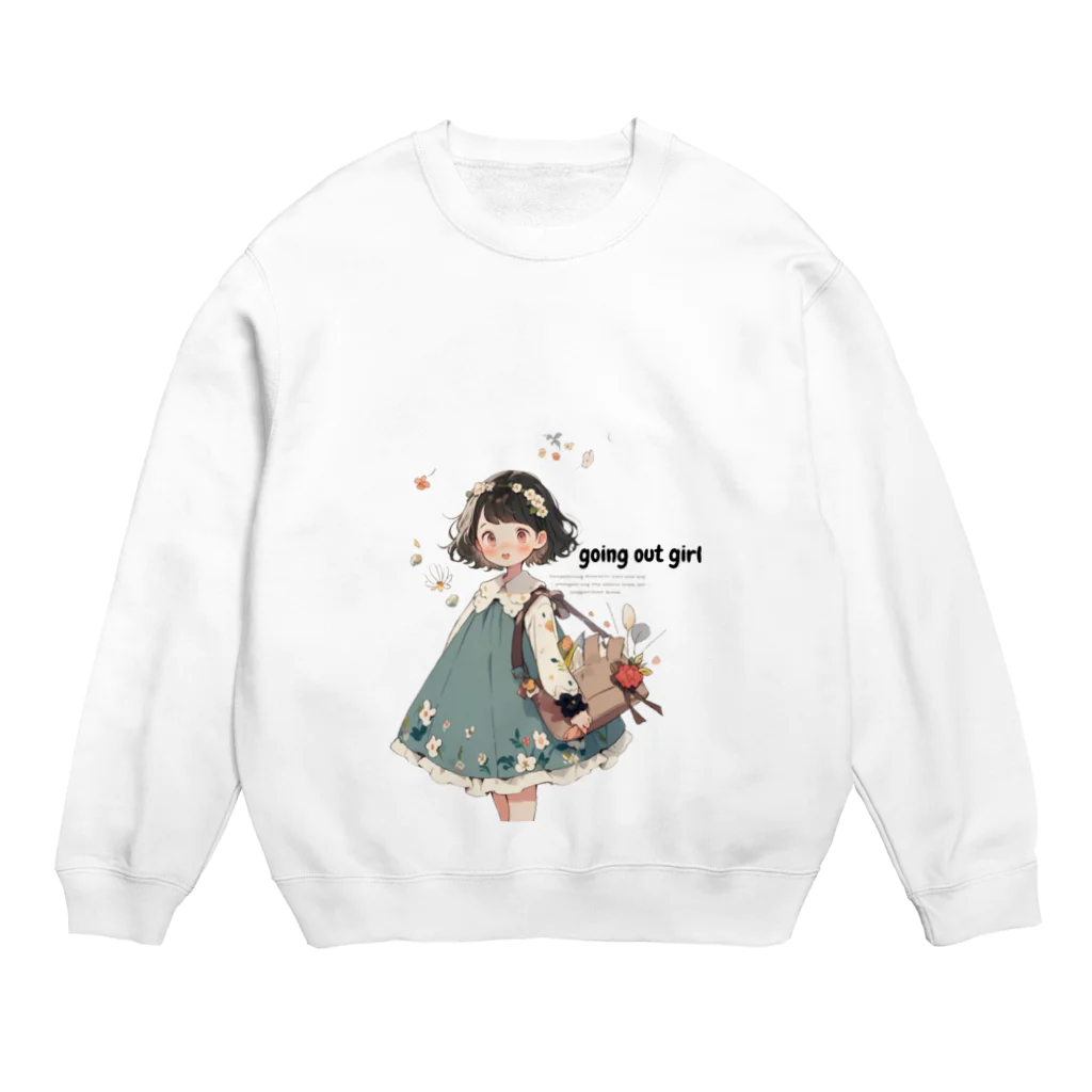 piyotanpiのgoing out girl Crew Neck Sweatshirt