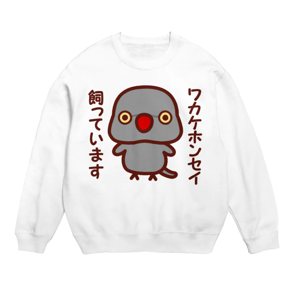 いんこ屋堂のワカケホンセイインコ飼っています（グレー/メス） Crew Neck Sweatshirt