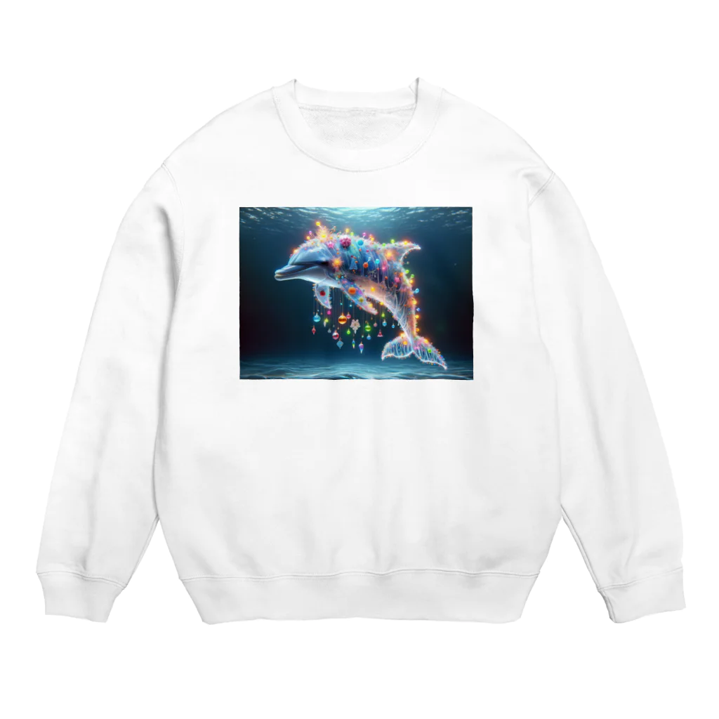 AIdependerの融合クラゲ　イルカ　クリスマスデコレーション Crew Neck Sweatshirt